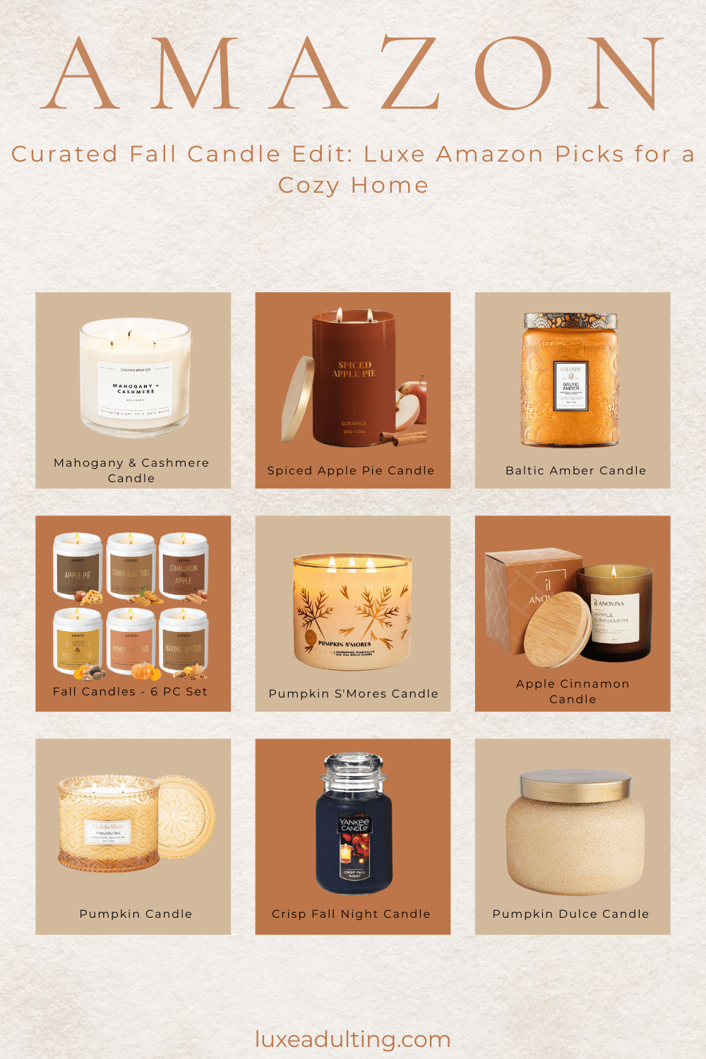 Curated Fall Candle Edit: Luxe Amazon Picks for a Cozy&nbsp;Home