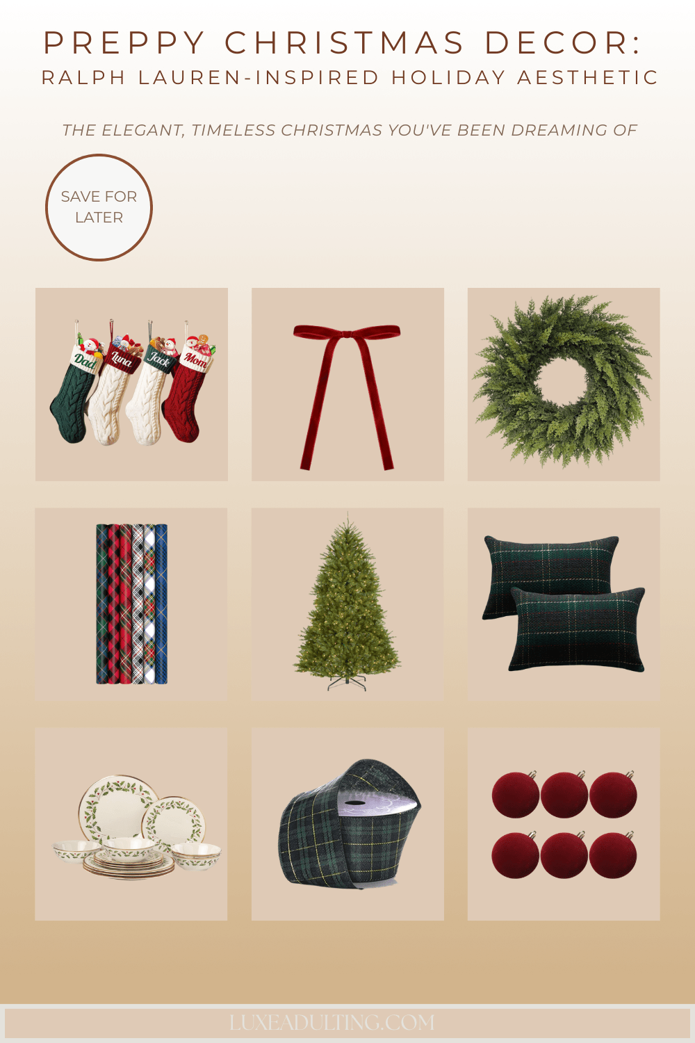 Preppy Christmas Decor: Ralph Lauren-Inspired Holiday&nbsp;Aesthetic